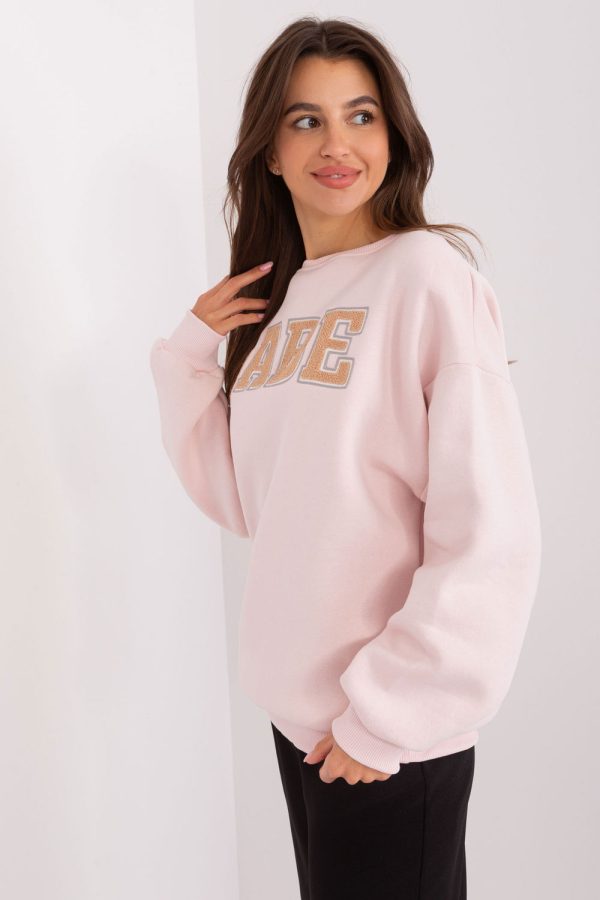 Pink Sweatshirt in Sweatshirts For Women with Cotton and Polyester