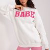 Beige Sweatshirt in Sweatshirts For Women with Cotton and Polyester
