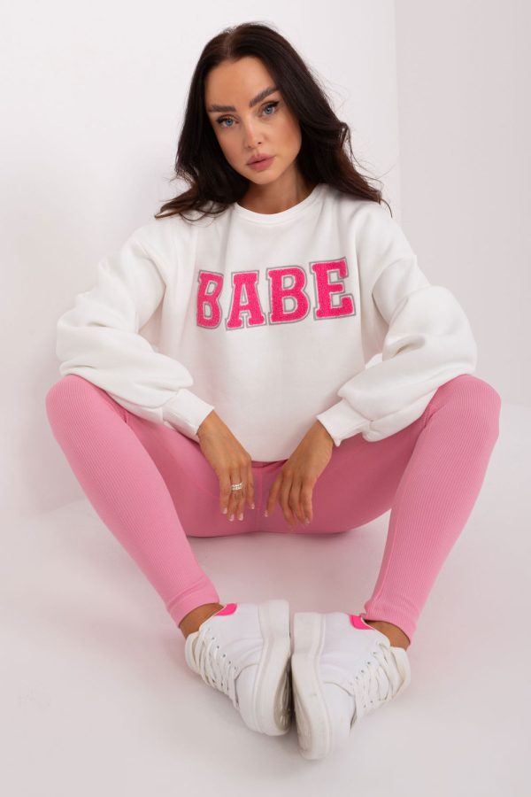 Beige Sweatshirt in Sweatshirts For Women with Cotton and Polyester