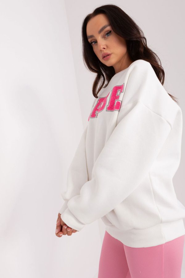 Beige Sweatshirt in Sweatshirts For Women with Cotton and Polyester