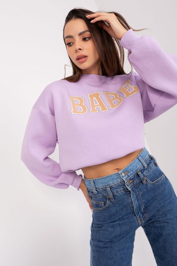 Violet Sweatshirt in Sweatshirts For Women with Cotton and Polyester