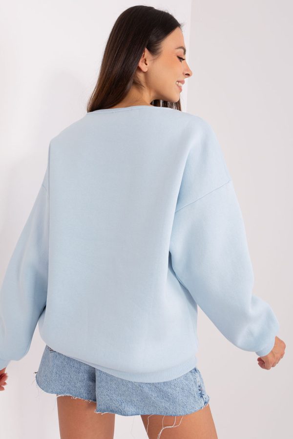 Blue Sweatshirt in Sweatshirts For Women with Cotton and Polyester