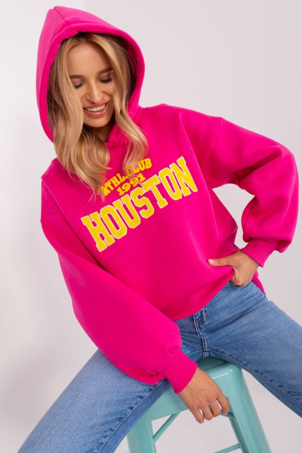 Pink Sweatshirt in Sweatshirts For Women with Cotton and Polyester