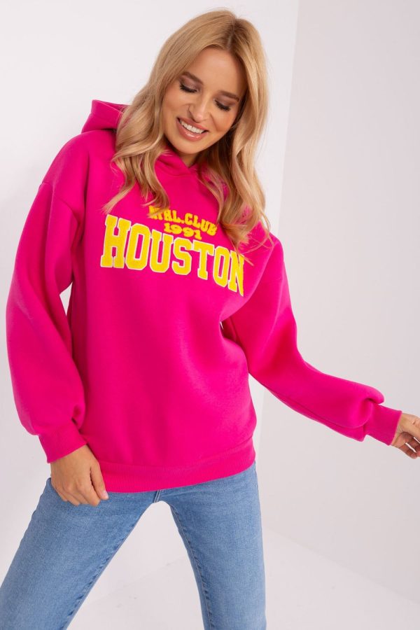 Pink Sweatshirt in Sweatshirts For Women with Cotton and Polyester