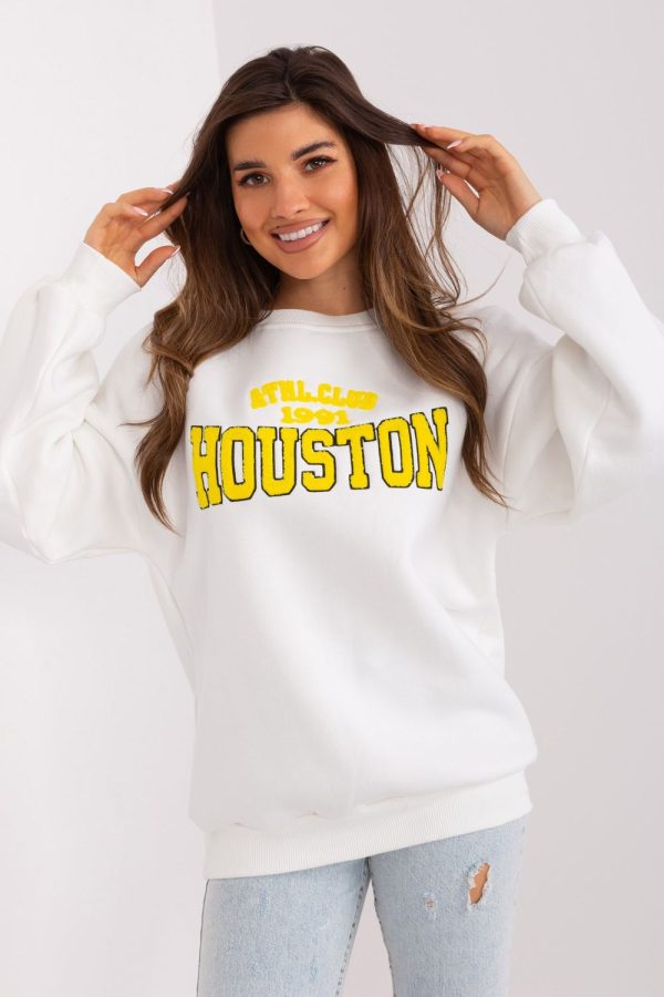 Beige Sweatshirt in Sweatshirts For Women with Cotton and Polyester