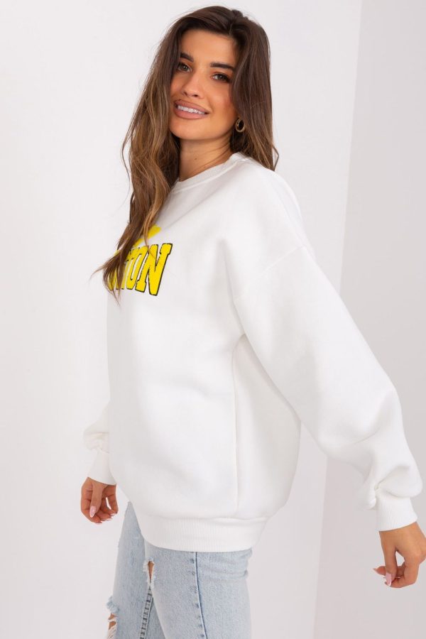 Beige Sweatshirt in Sweatshirts For Women with Cotton and Polyester