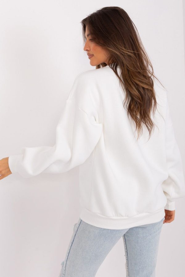 Beige Sweatshirt in Sweatshirts For Women with Cotton and Polyester
