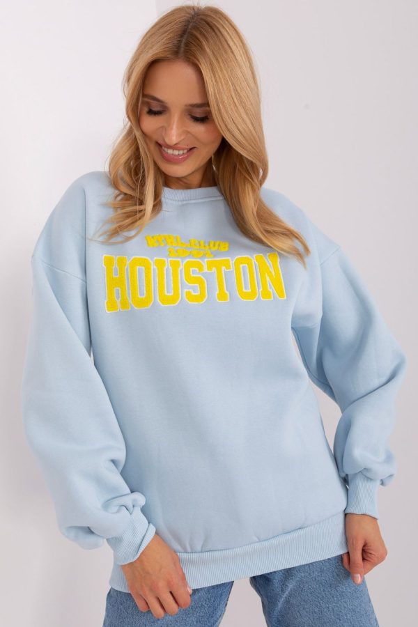 Blue Sweatshirt in Sweatshirts For Women with Cotton and Polyester