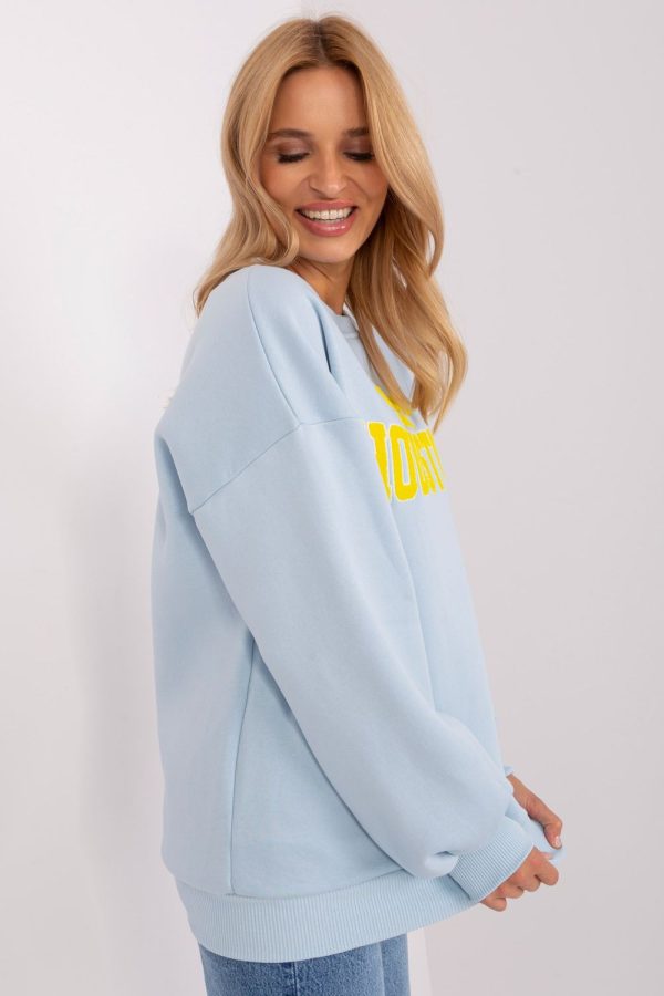 Blue Sweatshirt in Sweatshirts For Women with Cotton and Polyester
