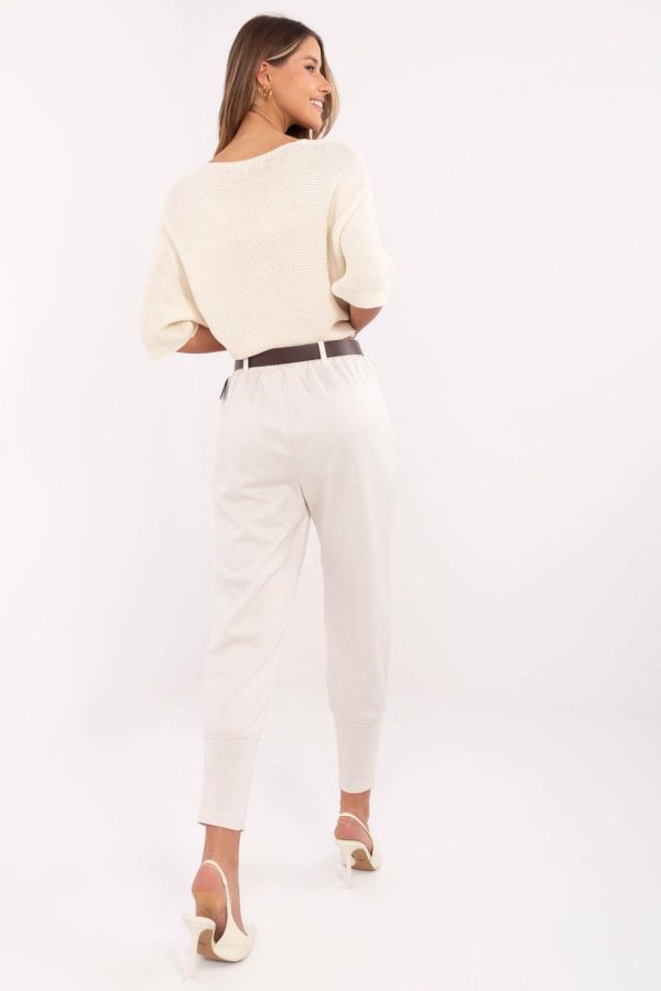 Beige Tracksuit Trousers in Pants, Trousers, Shorts with Spandex, Polyester and Viscose