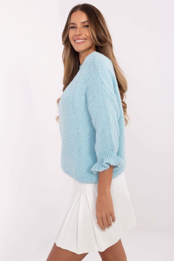 Blue Jumper in Sweaters, Pullovers, Jumpers, Turtlenecks, Boleros, Shrugs with Acrylic, Lana, Polyamide and Viscose
