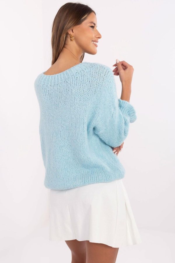 Blue Jumper in Sweaters, Pullovers, Jumpers, Turtlenecks, Boleros, Shrugs with Acrylic, Lana, Polyamide and Viscose