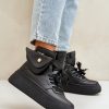 Black Sport Shoes in Women`s Athletic Shoes, Trainers, Sneakers with Fabric, Footbed, Upper Height and Platform Height