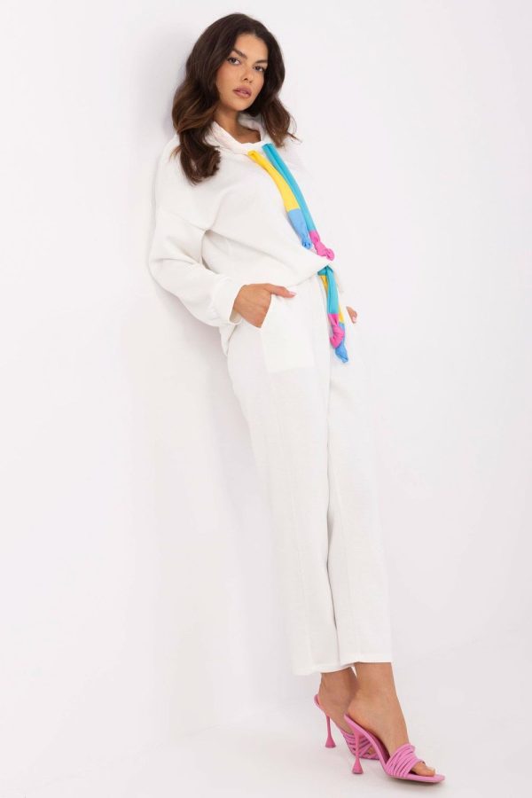 Beige Set in Pants, Trousers, Shorts with Spandex, Polyester and Viscose