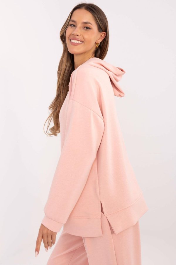 Pink Sweatshirt in Sweatshirts For Women with Spandex, Polyester and Viscose