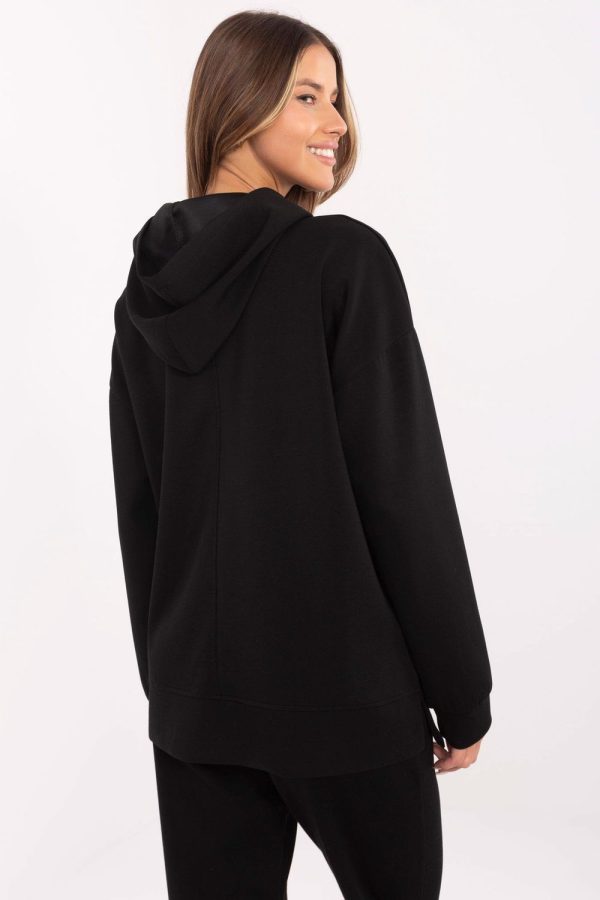 Black Sweatshirt in Sweatshirts For Women with Spandex, Polyester and Viscose