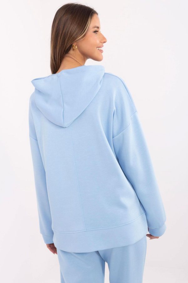 Blue Sweatshirt in Sweatshirts For Women with Spandex, Polyester and Viscose