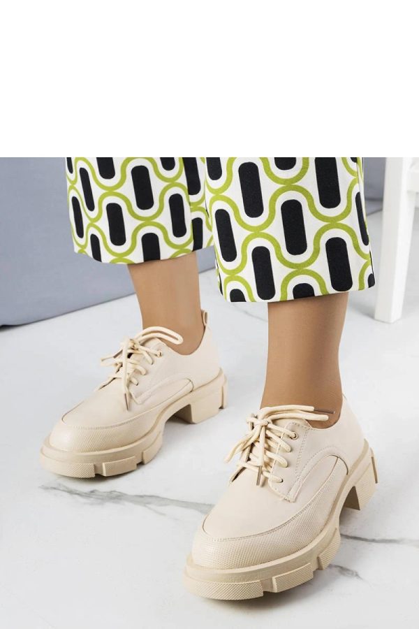 Beige Half Shoes.Fabric and Heel Height