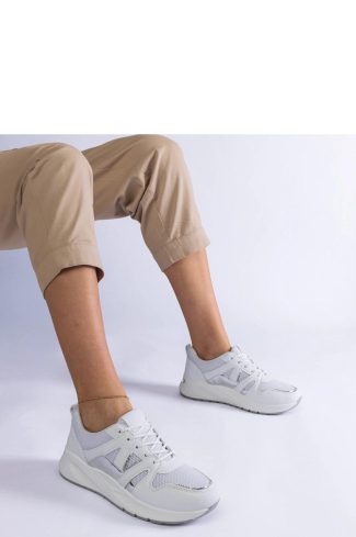 White Sport Shoes.Fabric and Heel Height