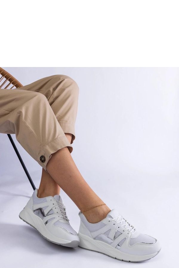 White Sport Shoes.Fabric and Heel Height
