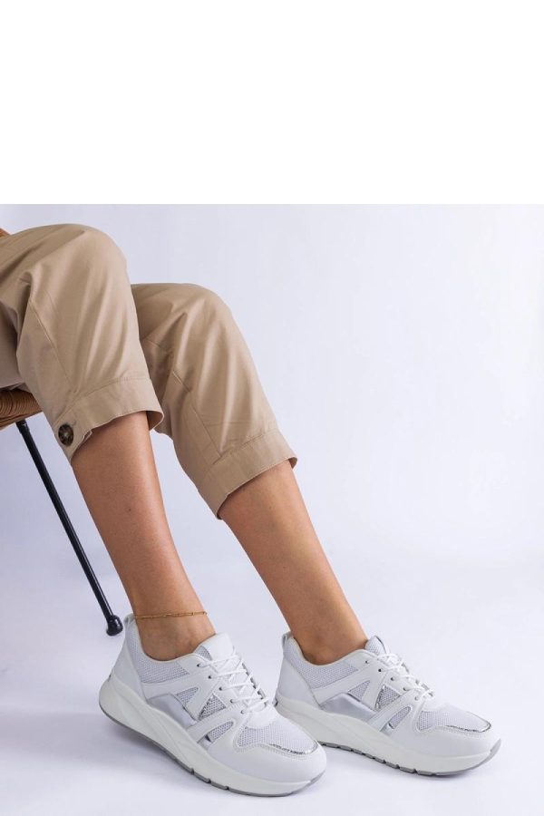 White Sport Shoes.Fabric and Heel Height