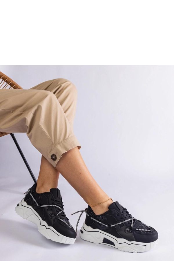 Black Sport Shoes in Women`s Athletic Shoes, Trainers, Sneakers with Fabric and Heel Height