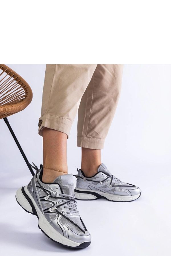 Grey Sport Shoes in Women`s Athletic Shoes, Trainers, Sneakers with Fabric and Heel Height