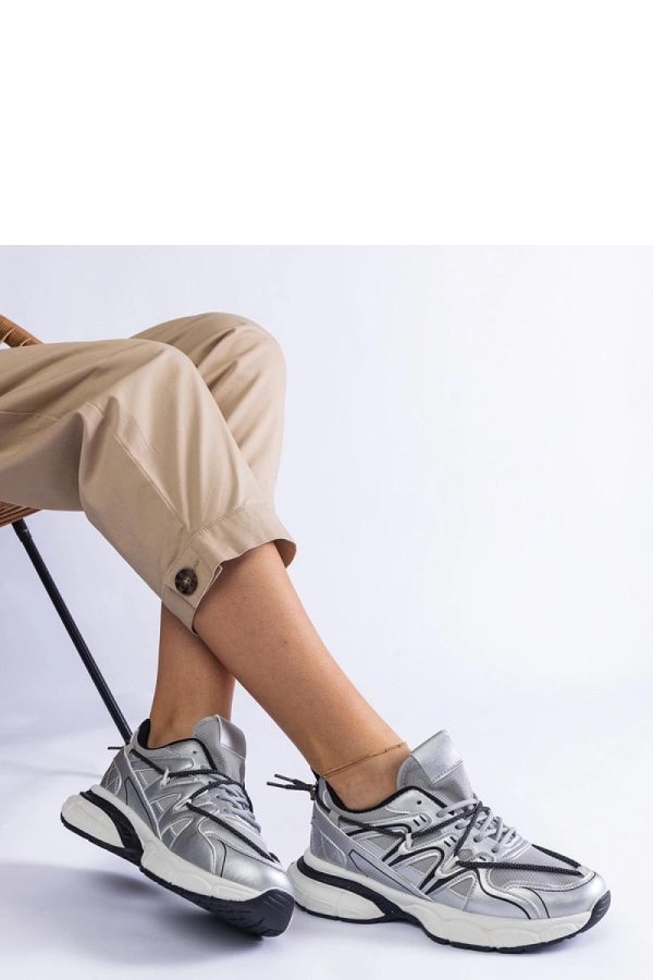 Grey Sport Shoes in Women`s Athletic Shoes, Trainers, Sneakers with Fabric and Heel Height