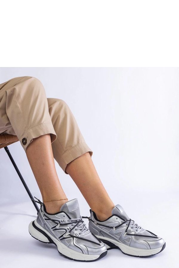 Grey Sport Shoes in Women`s Athletic Shoes, Trainers, Sneakers with Fabric and Heel Height