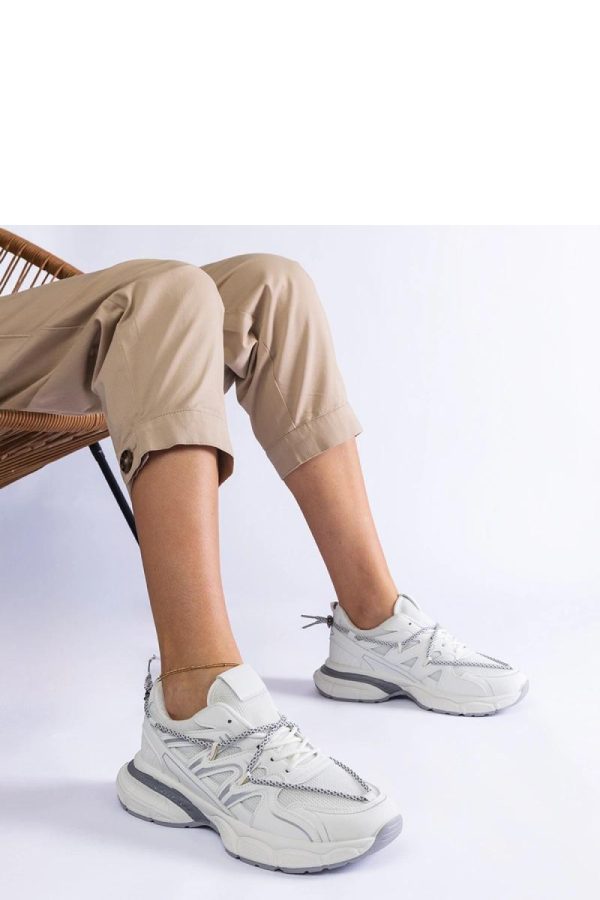 White Sport Shoes in Women`s Athletic Shoes, Trainers, Sneakers with Fabric and Heel Height