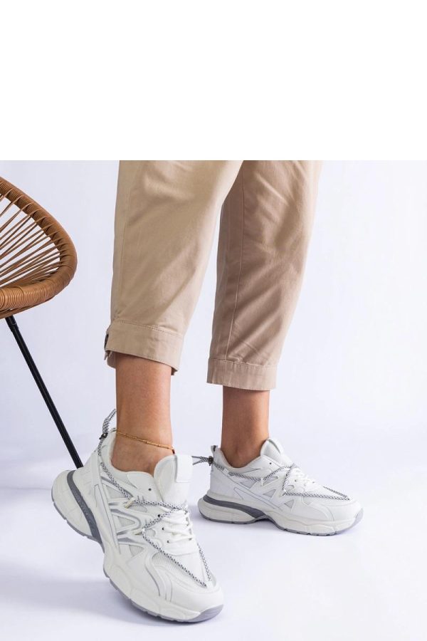White Sport Shoes in Women`s Athletic Shoes, Trainers, Sneakers with Fabric and Heel Height