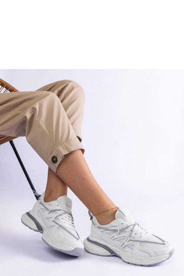 White Sport Shoes in Women`s Athletic Shoes, Trainers, Sneakers with Fabric and Heel Height