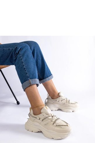 Beige Sport Shoes in Women`s Athletic Shoes, Trainers, Sneakers with Heel Height