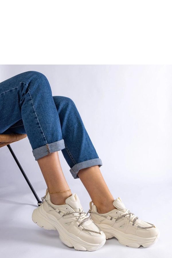 Beige Sport Shoes in Women`s Athletic Shoes, Trainers, Sneakers with Heel Height