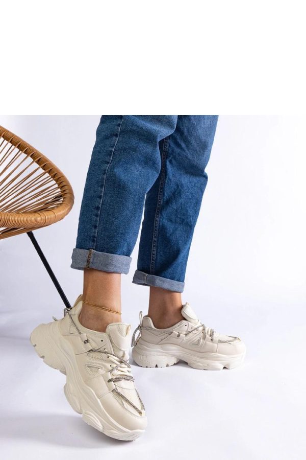 Beige Sport Shoes in Women`s Athletic Shoes, Trainers, Sneakers with Heel Height