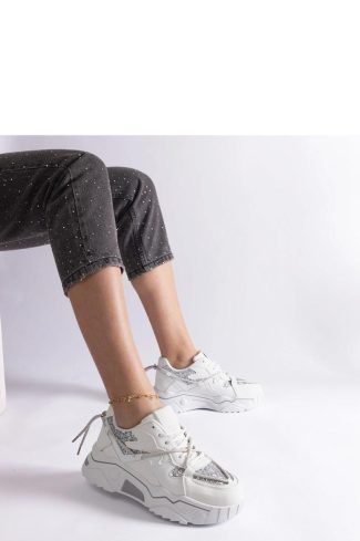 1059904 White Sport Shoes...Fabric and Heel Height