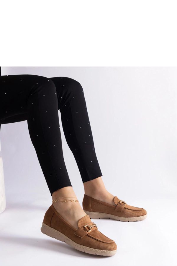 Brown Mocassin.Fabric and Heel Height