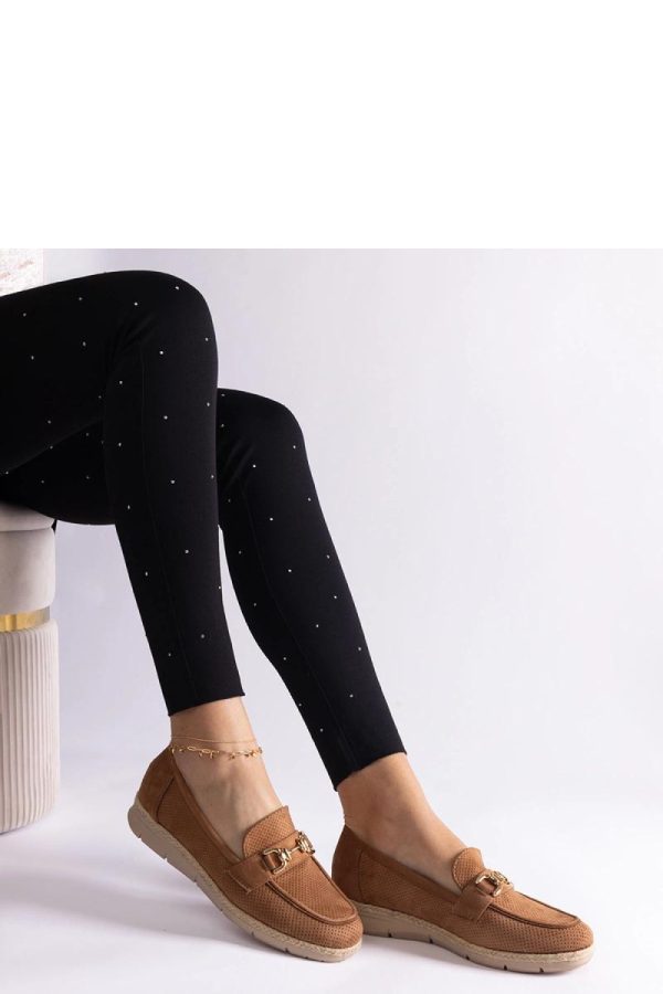 Brown Mocassin.Fabric and Heel Height