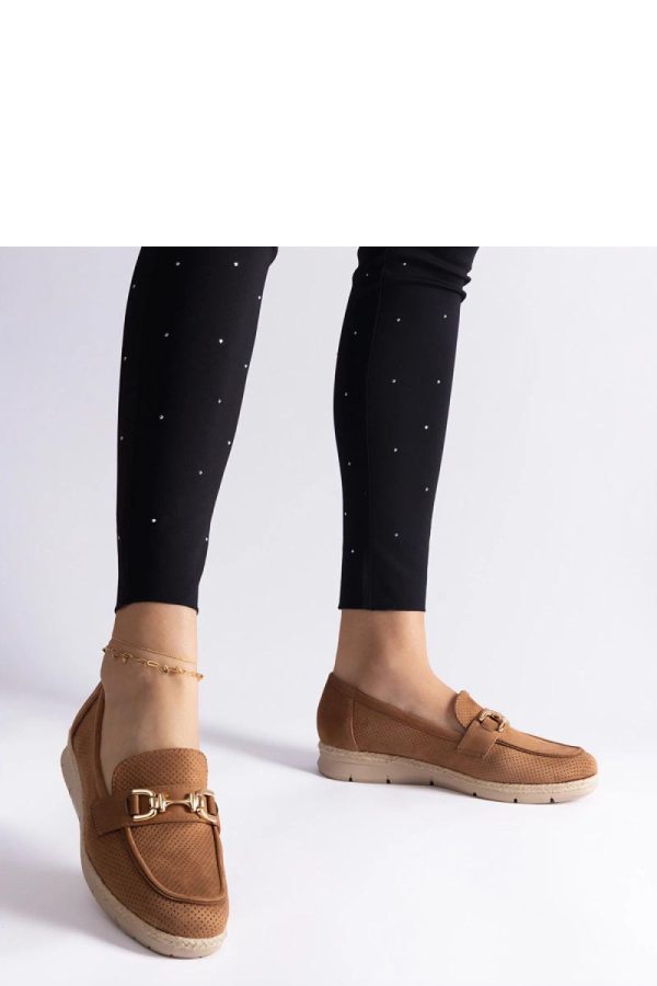 Brown Mocassin.Fabric and Heel Height