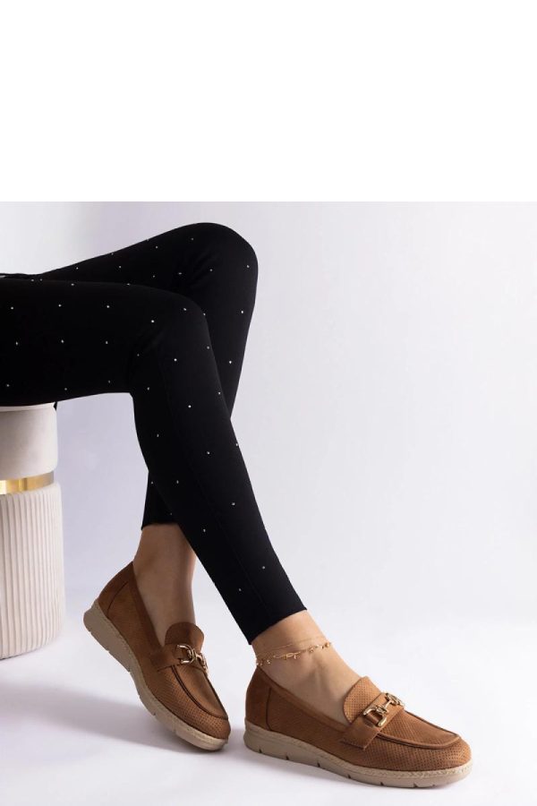 Brown Mocassin.Fabric and Heel Height