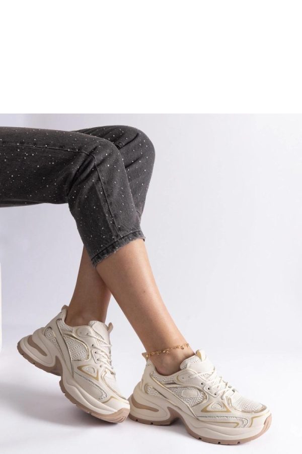 Beige Sport Shoes in Women`s Athletic Shoes, Trainers, Sneakers with Heel Height