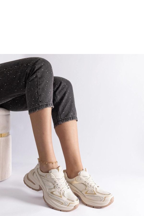 Beige Sport Shoes in Women`s Athletic Shoes, Trainers, Sneakers with Heel Height