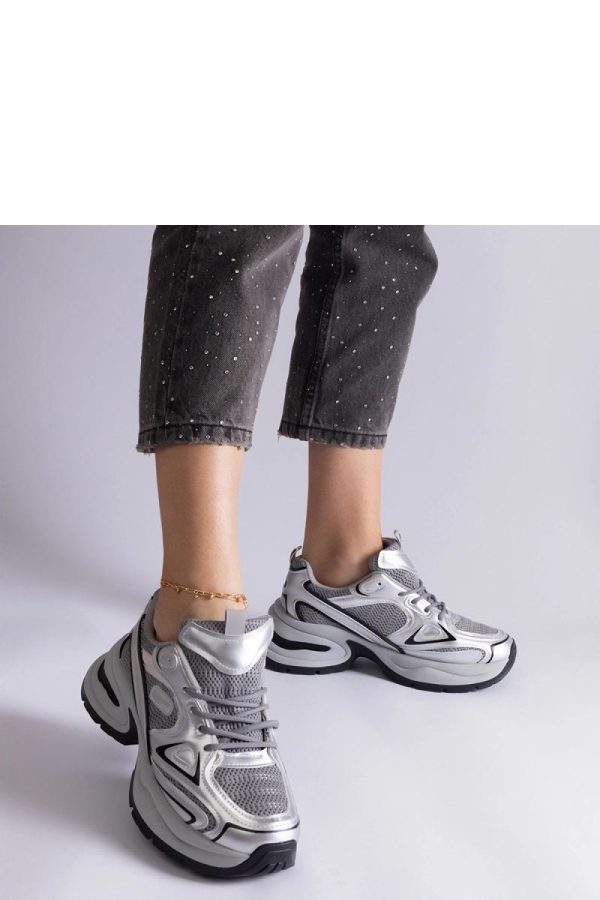 Grey Sport Shoes in Women`s Athletic Shoes, Trainers, Sneakers with Heel Height