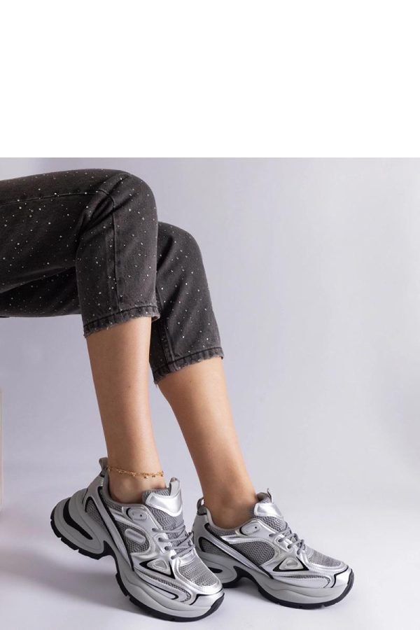 Grey Sport Shoes in Women`s Athletic Shoes, Trainers, Sneakers with Heel Height