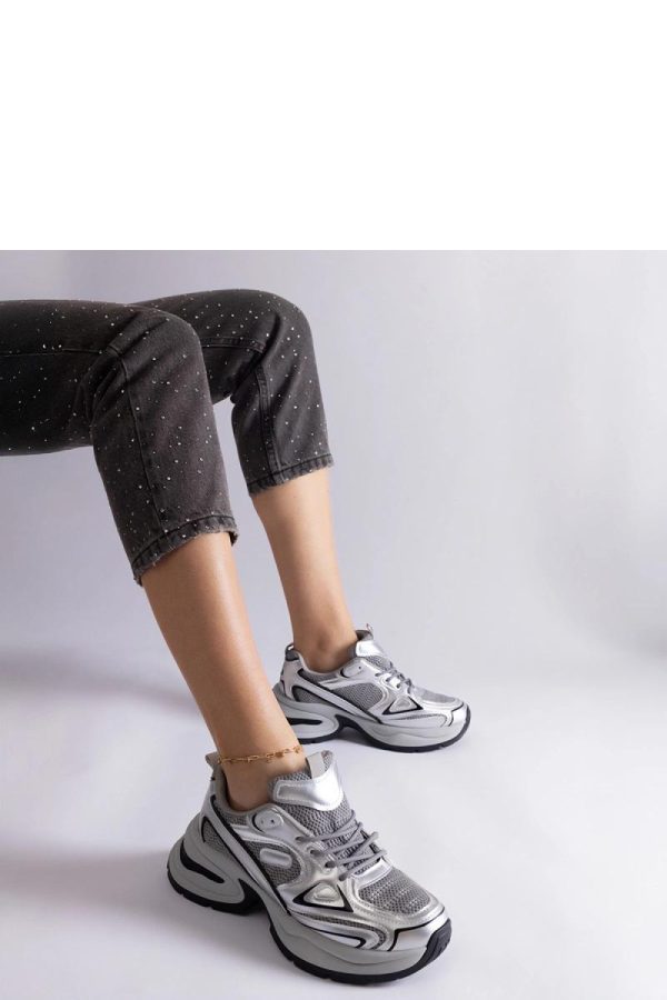 Grey Sport Shoes in Women`s Athletic Shoes, Trainers, Sneakers with Heel Height