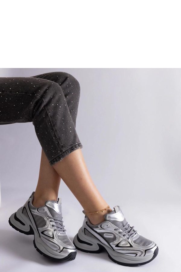 Grey Sport Shoes in Women`s Athletic Shoes, Trainers, Sneakers with Heel Height