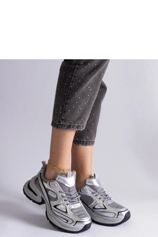 Grey Sport Shoes in Women`s Athletic Shoes, Trainers, Sneakers with Heel Height