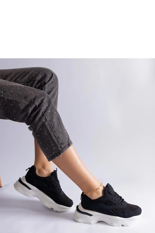 Black Sport Shoes in Women`s Athletic Shoes, Trainers, Sneakers with Fabric and Heel Height
