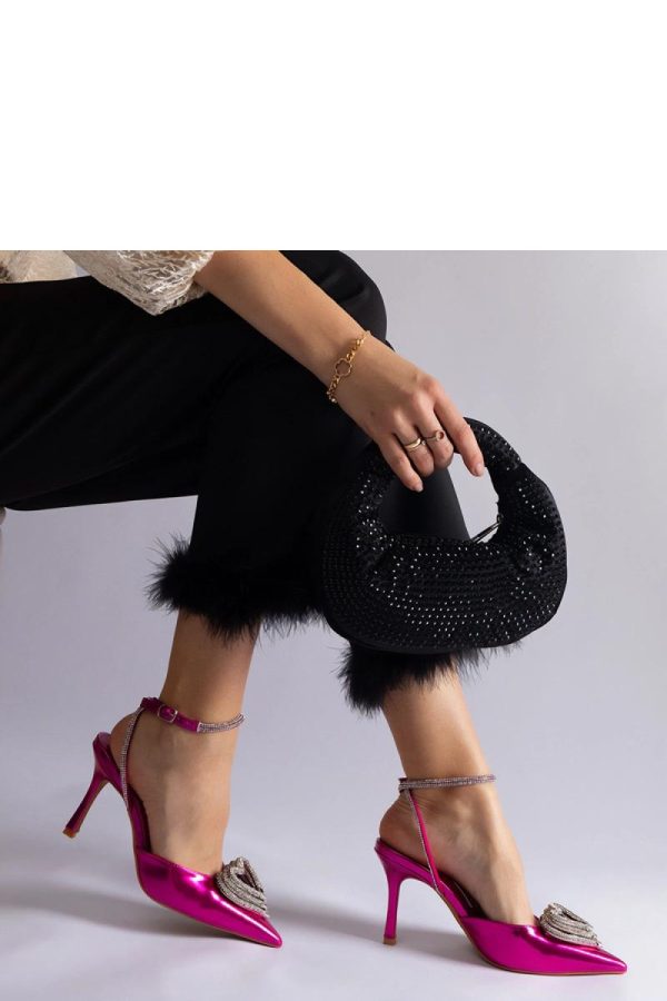 Pink High Heel Pumps..Fabric and Heel Height