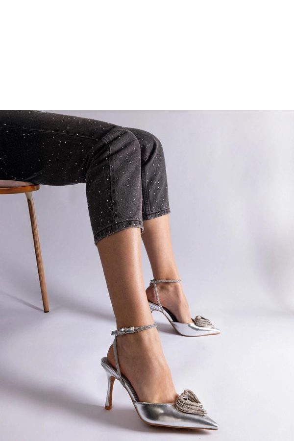 Grey High Heel Pumps..Fabric and Heel Height